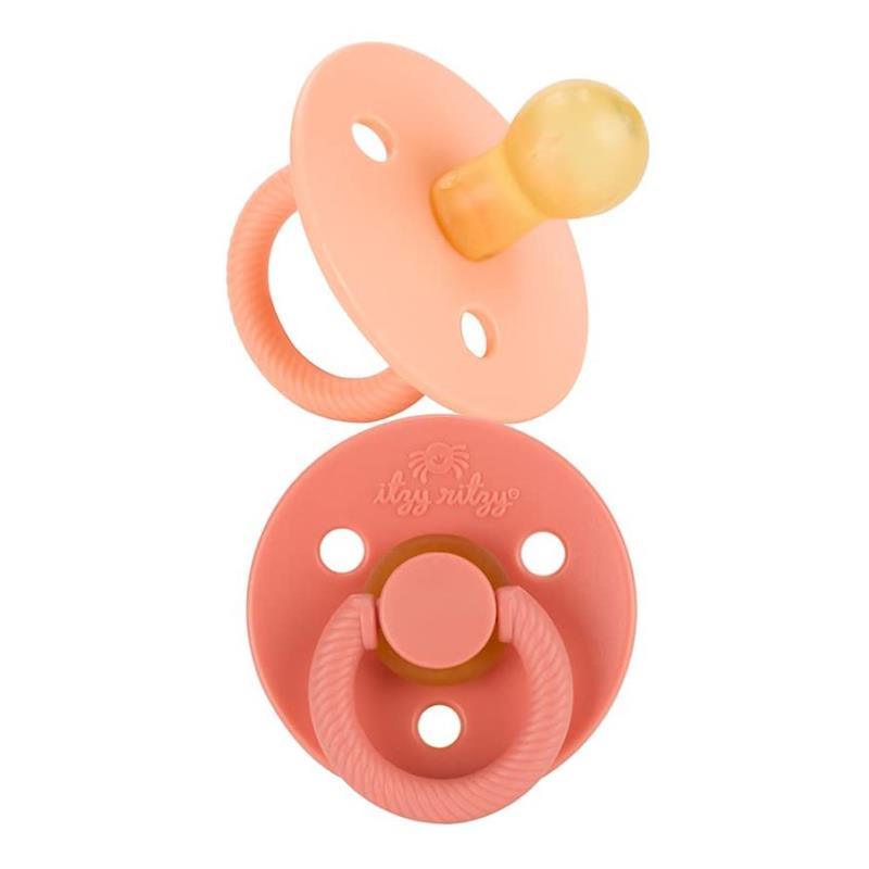 Itzy Ritzy - 2Pk Apricot & Terracotta Natural Rubber Pacifiers Image 1