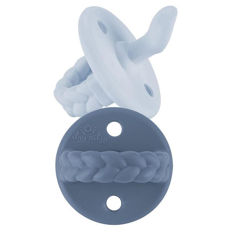 Itzy Ritzy - 2Pk Orthodontic Silicone Pacifiers Sky & Surf, 0/6M Image 1
