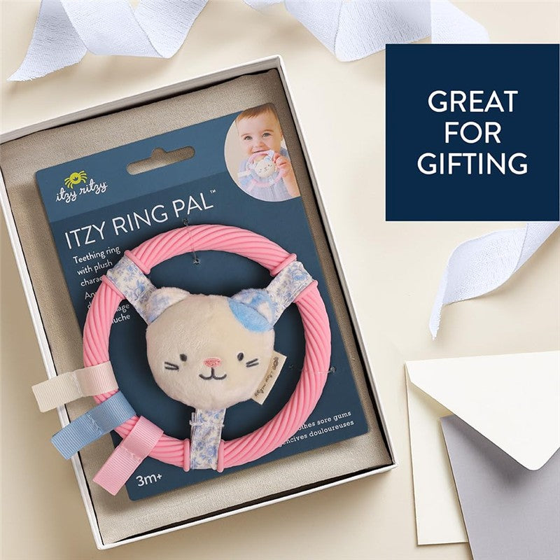 Itzy Ritzy Ring Pal Teething Ring with Plush Kitty Image 5
