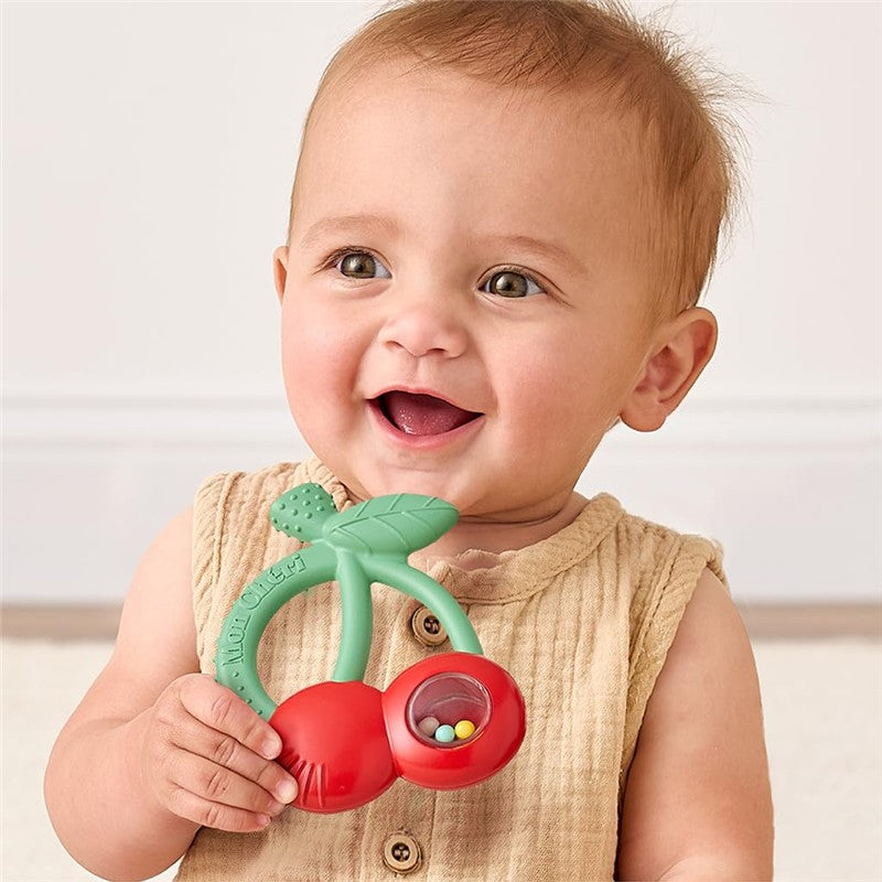 Itzy Ritzy Shake Silicone Teether with Rattle - Cherries Image 2