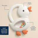 Itzy Ritzy Shake Silicone Teether with Rattle - Gracie the Goose Image 4