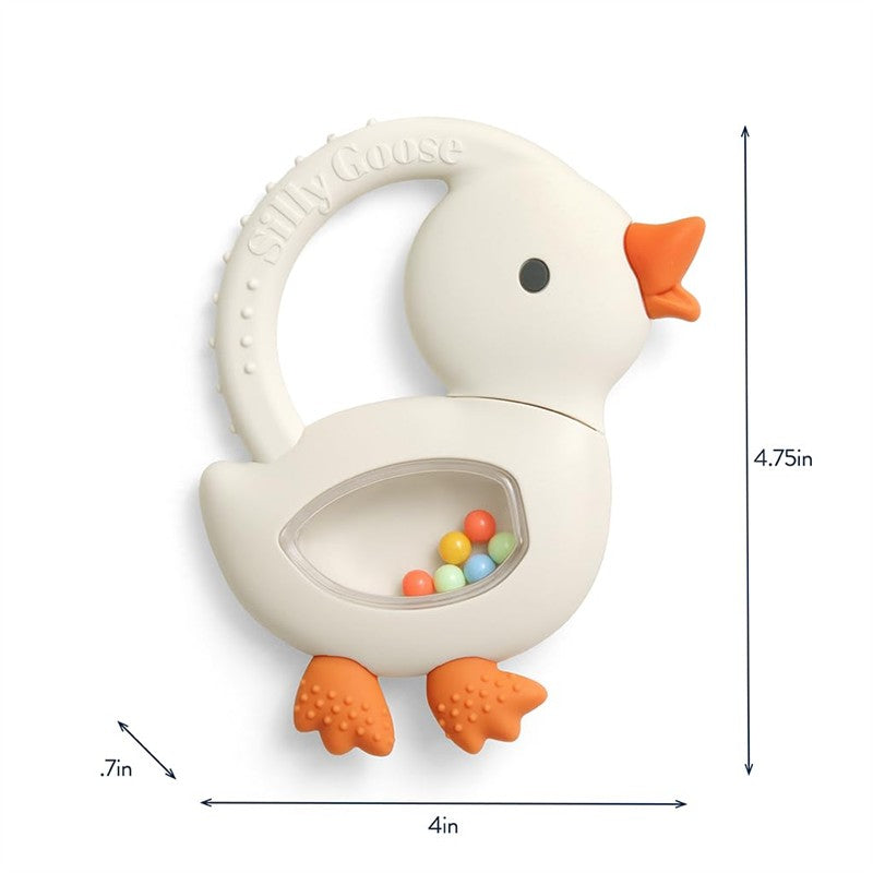 Itzy Ritzy Shake Silicone Teether with Rattle - Gracie the Goose Image 7