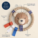 Itzy Ritzy Silicone Teething Ring with Plush Character - Bear Image 4