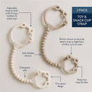 Itzy Ritzy Strap Pack Silicone Toy & Snack Cup Straps 2-Pack - Toast & Buttercream Image 4