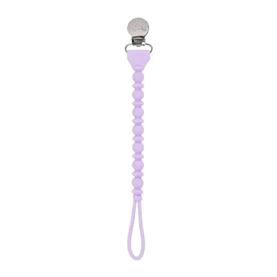 Itzy Ritzy - Sweetie Strap™ Silicone One-Piece Pacifier Clip, Purple Diamond Image 1