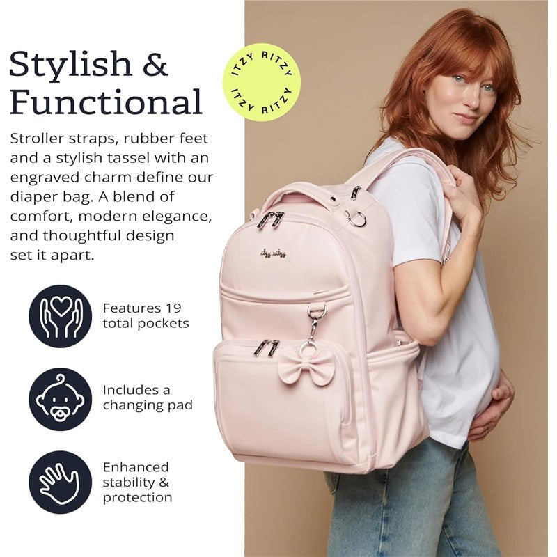 Itzy Ritzy Boss Plus™ Backpack Diaper Bag - Ribbons & Roses Image 2