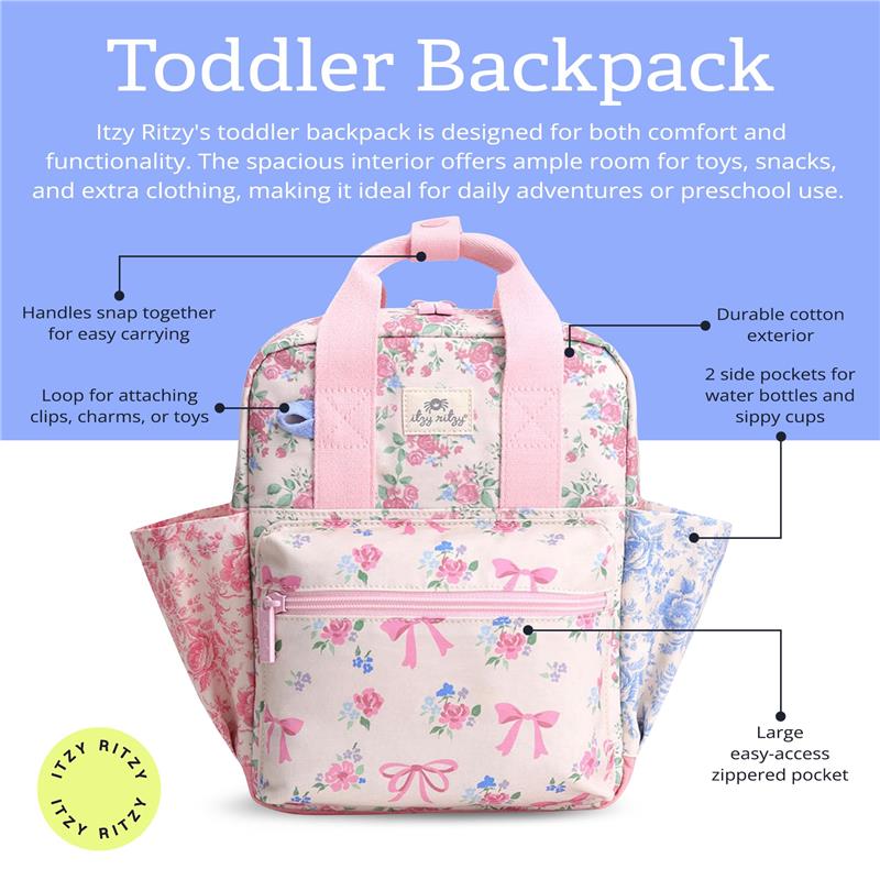 Itzy Ritzy Toddler Backpack Ribbons & Roses Image 2