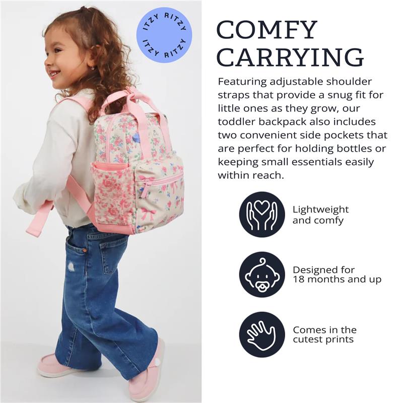 Itzy Ritzy Toddler Backpack Ribbons & Roses Image 3