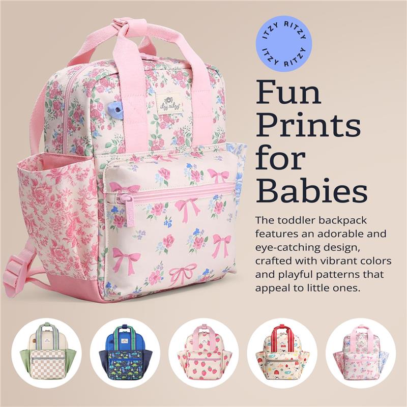 Itzy Ritzy Toddler Backpack Ribbons & Roses Image 6