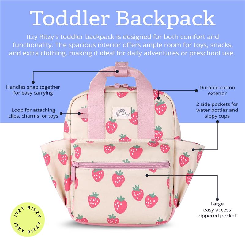 Itzy Ritzy Toddler Backpack Strawberry Image 2