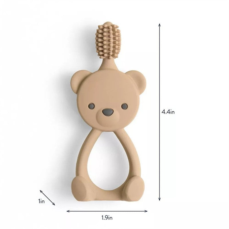 Itzy Ritzy Toothbrush 360-Degree Training Toothbrush - Toast Bear Image 6