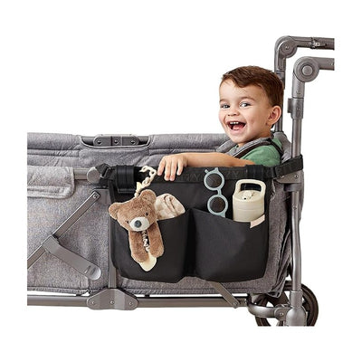 Itzy Ritzy Travel Organizer with 3 Pockets & 4 Toy Loops - Black Image 1
