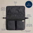 Itzy Ritzy Travel Organizer with 3 Pockets & 4 Toy Loops - Black Image 3