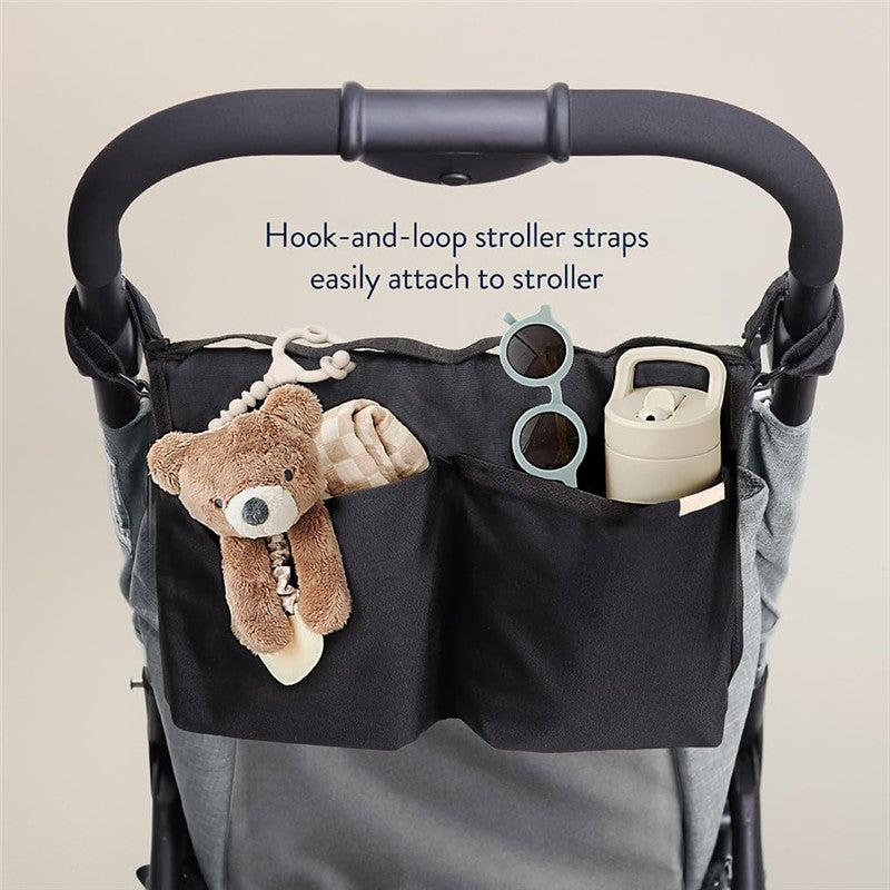 Itzy Ritzy Travel Organizer with 3 Pockets & 4 Toy Loops - Black Image 4