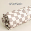 Itzy Ritzy Wagon to Floor 2-in-1 Play Mat - Town Scene & Taupe Checkerboard Image 5