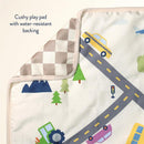 Itzy Ritzy Wagon to Floor 2-in-1 Play Mat - Town Scene & Taupe Checkerboard Image 6