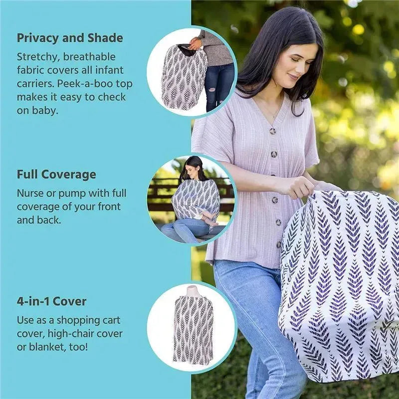 J.L. Childress - 4-in-1 Multi-Use Cover, Stretchy Car Seat Canopy and Privacy Cover, Feathers Image 6