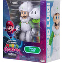 Cloud Luigi action figure in a box, featuring a green outfit with a cloud accessory and Mario character illustration.