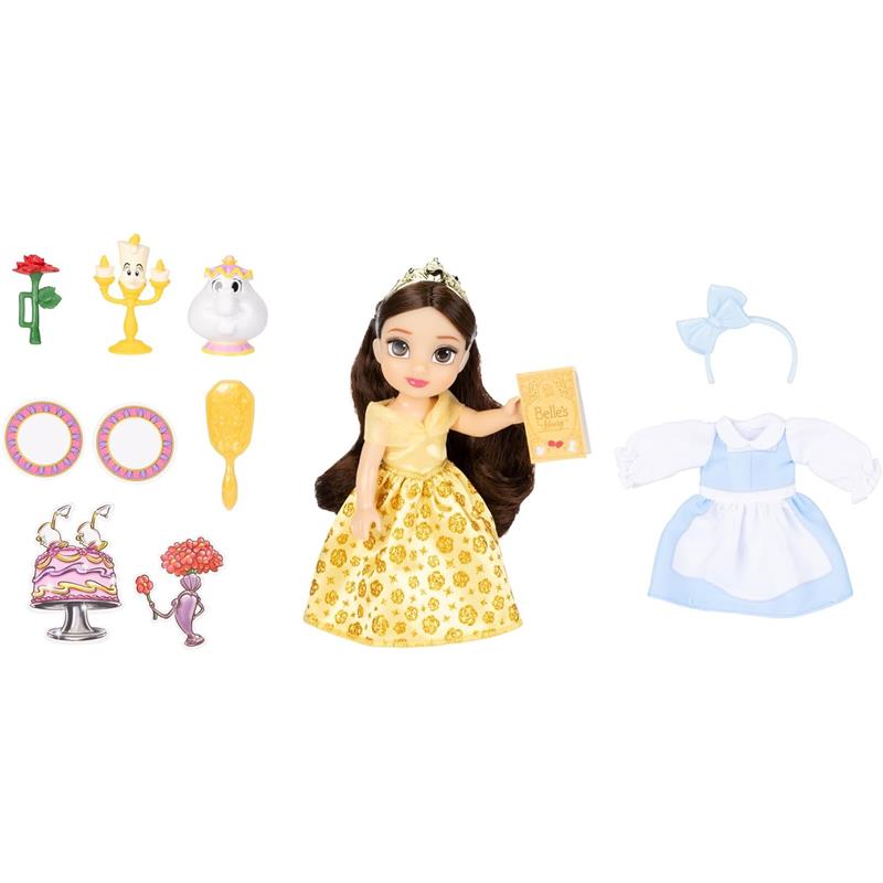 Jakks Disney Petite Dolls With Extra Fashion, Belle (With Acessories) Image 3