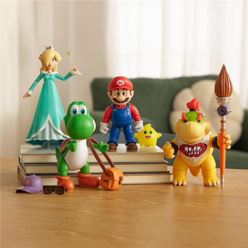 Jakks The Super Mario Galaxy Movie 5” Action Figures, Mario with Yellow Glow-in-The Dark Luma Star Image 5