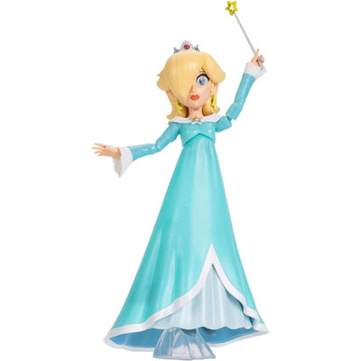 5-inch action figure of Rosalina from Super Mario Galaxy, featuring a blue dress and a star-tipped wand.