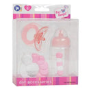 Jc Toys 3-Piece Pink Bottle And Rattle Set Image 1