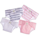 JC Toys - Baby Doll Washable and Reusable Eco Diapers, 4 Pack Fits Dolls 14 to 18, Pink Image 1
