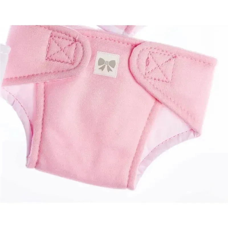 JC Toys - Baby Doll Washable and Reusable Eco Diapers, 4 Pack Fits Dolls 14 to 18, Pink Image 3