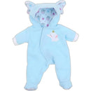 JC Toys - Berenguer Boutique Baby Doll Outfit, Blue Elephant Themed Hooded Onesie, Ages 2+  Image 1