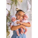JC Toys - Berenguer Boutique Baby Doll Outfit, Gray Overall Shorts with Pink Stripes, Ages 2+  Image 3