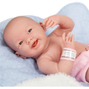 JC Toys La Newborn All-Vinyl Baby Doll Blue Onesie & White Cat Theme with Animal Friend Image 6