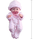 JC Toys Mini La Newborn 9.5 All-Vinyl Baby Doll in Pink Knit Onesies Image 4