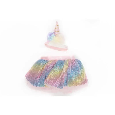 Jlika - Newborn Baby Girl Unicorn Tutu Set Skirt And Headband Image 1