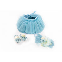 Jlika - Newborn Girl Tutu Set Skirt With Headband Infant Outfit - Blue Image 2