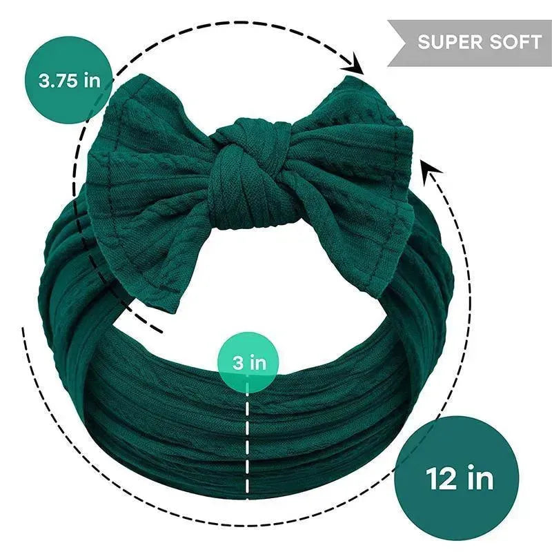 Jlika - Thick Nylon Texture Bow 3 Headbands, Mustard/Navy/Burgundy Image 3