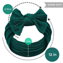 Jlika - Thick Nylon Texture Bow 3 Headbands, Mustard/Navy/Burgundy Image 3