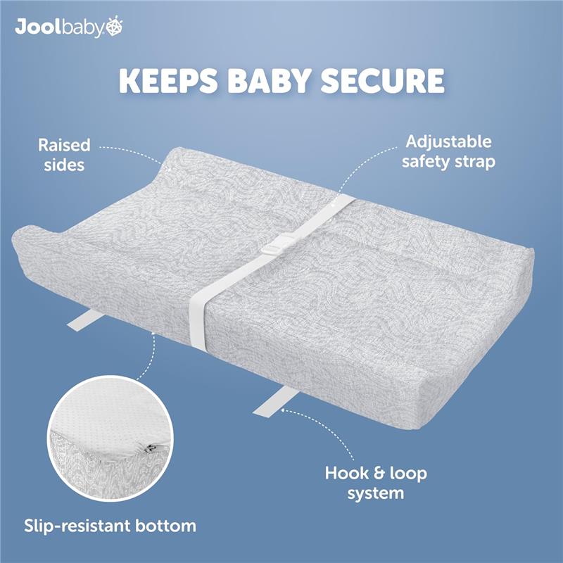 Jool Baby - Change Pad Cover Wave, White/Gray Image 4