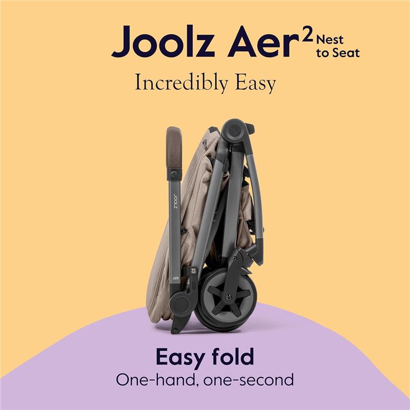Joolz Aer2 Nest-to-Seat Accessory for Newborn-to-Toddler, Chassis Not Included, Sandy Taupe Image 5