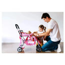 Joovy Toy Doll Caboose Tandem Stroller, Pink Dot Image 4