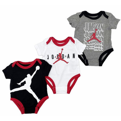 Jordan - 3Pk Baby Jumpman Wave Bodysuit, Carbon Heather Image 1