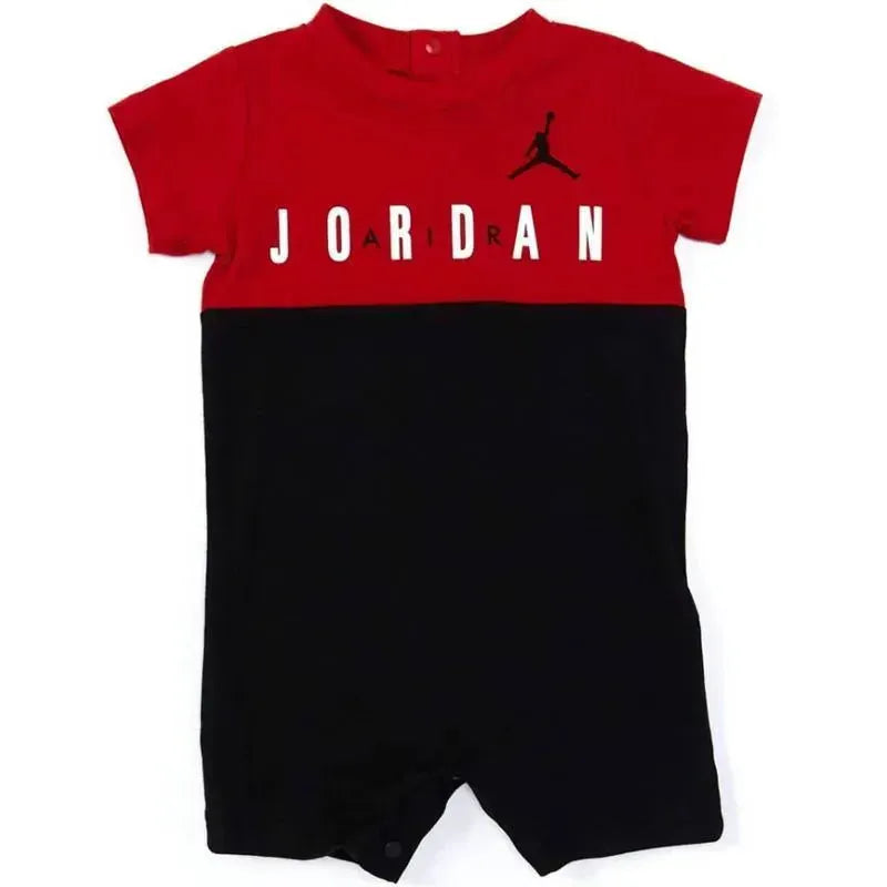 Jordan Baby - Boy Air Colorblock Romper, Black/Red Image 1