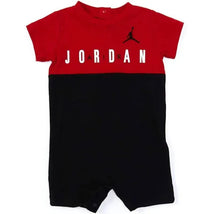 Jordan - Baby Boy Air Colorblock Romper, Black/Red Image 1