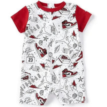 Jordan Baby Fun Flight Romper, White And Red Image 1