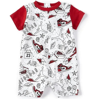 Jordan Baby - Fun Flight Romper, White And Red Image 1