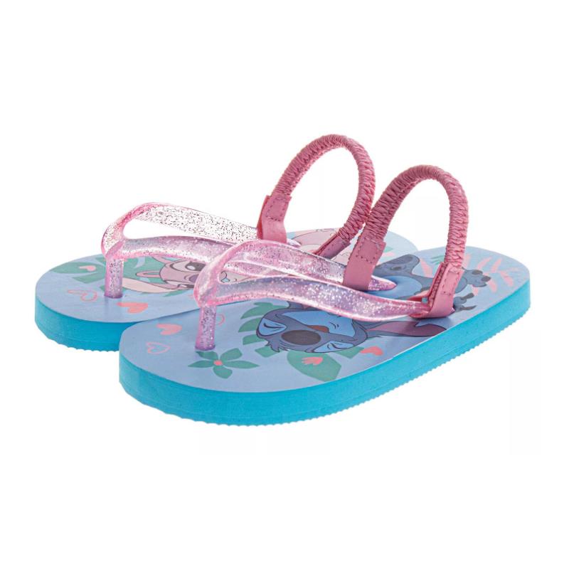 Josmo Toddler Girls Stitch and Angel Dual Sizes Flip Flop Slippers Image 2