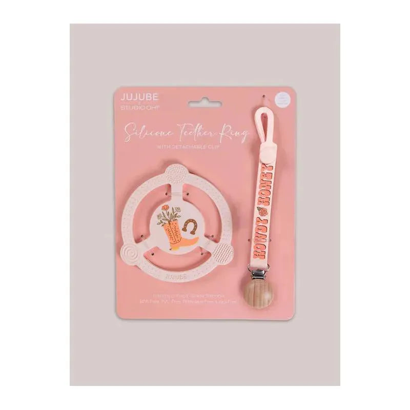 Jujube - Silicone Teether Ring With Detachable Clip, Bloomin' Boot Image 1