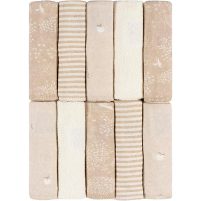 Just Born - 10Pk Knit Terry Washcloths Neutral Tan Image 1