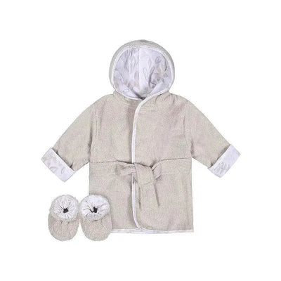Just Born - 2Pk Robe & Bootie Set, Warm Grey Image 1