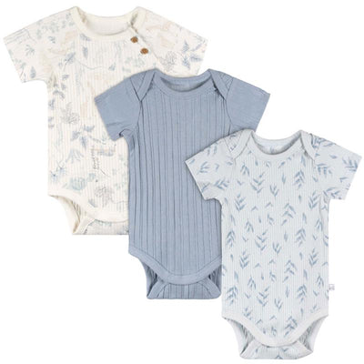 Just Born - 3Pk Baby Boy Bodysuit Blue Image 1