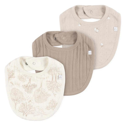 Just Born - 3Pk Bibs Neutral One Size Ivory Image 1